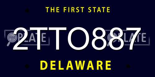 2TTO887 Delaware License Plate