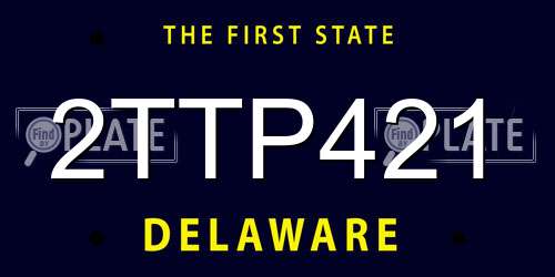 2TTP421 Delaware License Plate