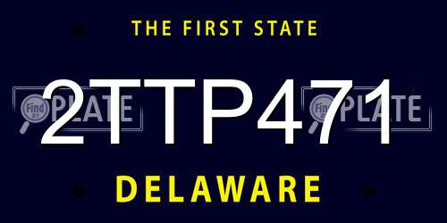 2TTP471 Delaware License Plate