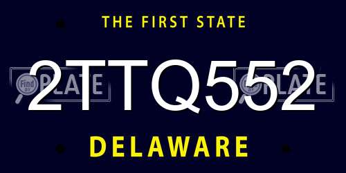 2TTQ552 Delaware License Plate