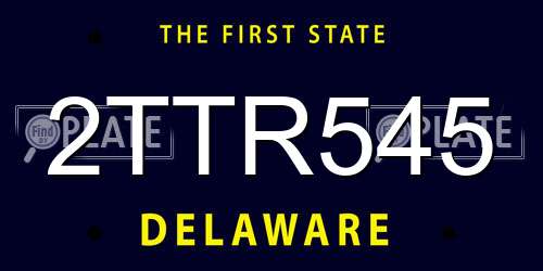 2TTR545 Delaware License Plate