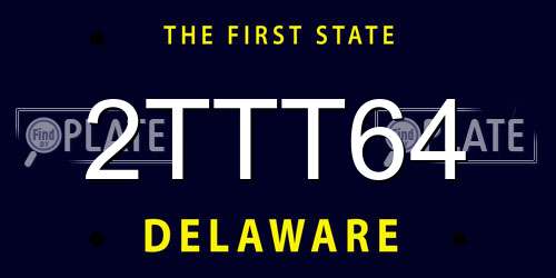 2TTT64 Delaware License Plate