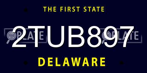 2TUB897 Delaware License Plate