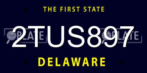 2TUS897 Delaware License Plate