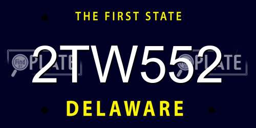 2TW552 Delaware License Plate