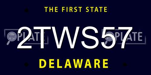 2TWS57 Delaware License Plate