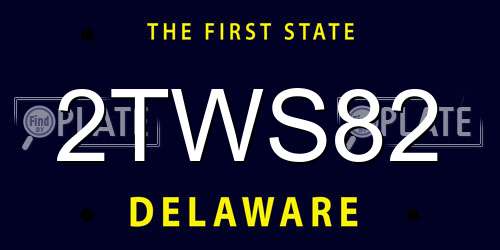 2TWS82 Delaware License Plate