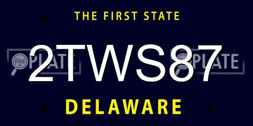 2TWS87 Delaware License Plate