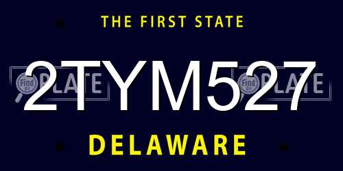 2TYM527 Delaware License Plate