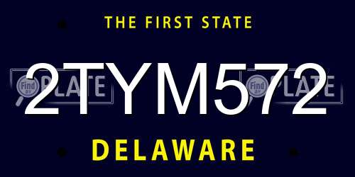 2TYM572 Delaware License Plate