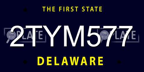 2TYM577 Delaware License Plate