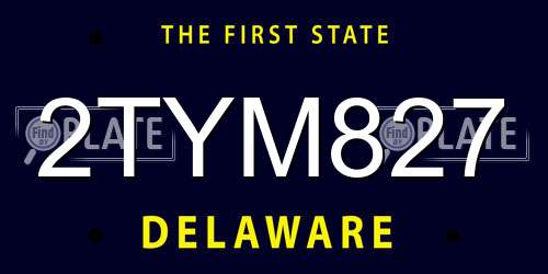 2TYM827 Delaware License Plate