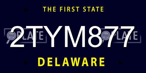 2TYM877 Delaware License Plate