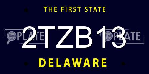 2TZB13 Delaware License Plate