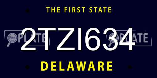 2TZI634 Delaware License Plate