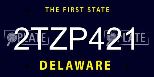 2TZP421 Delaware License Plate