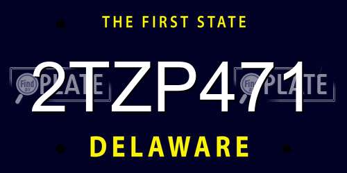 2TZP471 Delaware License Plate
