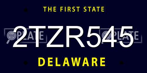 2TZR545 Delaware License Plate