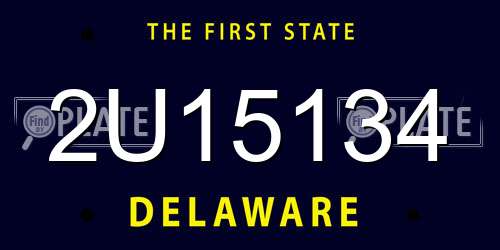 2U15134 Delaware License Plate
