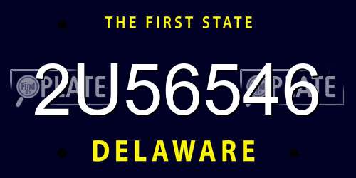 2U56546 Delaware License Plate
