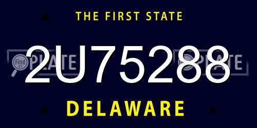 2U75288 Delaware License Plate
