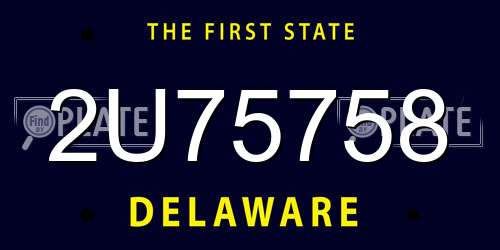 2U75758 Delaware License Plate