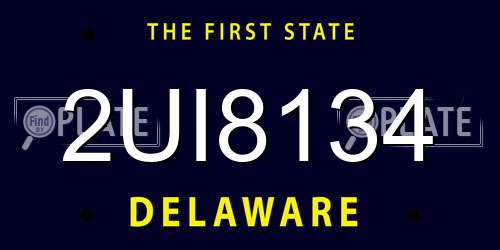 2UI8134 Delaware License Plate