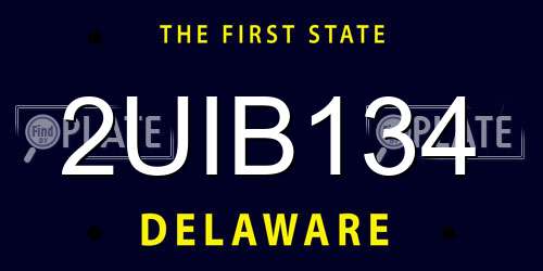 2UIB134 Delaware License Plate