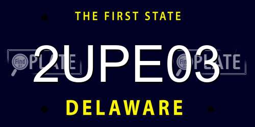 2UPE03 Delaware License Plate