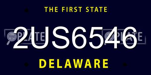 2US6546 Delaware License Plate