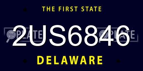 2US6846 Delaware License Plate