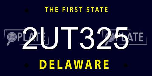 2UT325 Delaware License Plate