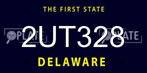 2UT328 Delaware License Plate