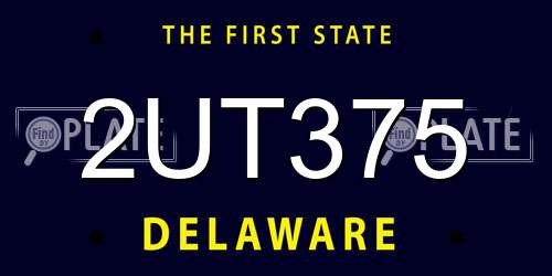 2UT375 Delaware License Plate