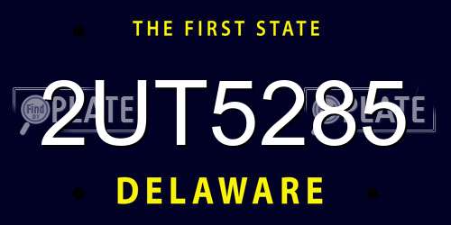2UT5285 Delaware License Plate