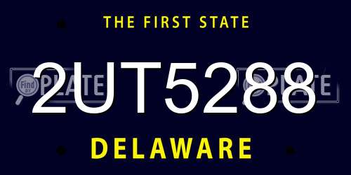 2UT5288 Delaware License Plate