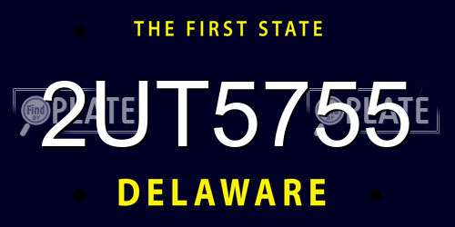 2UT5755 Delaware License Plate