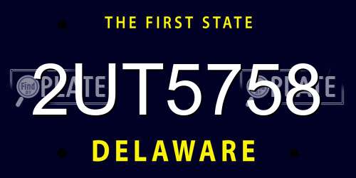 2UT5758 Delaware License Plate