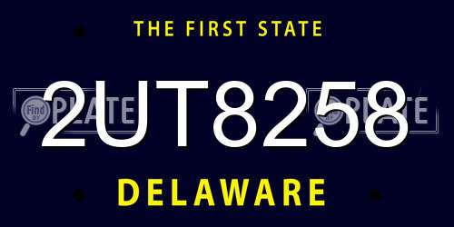 2UT8258 Delaware License Plate