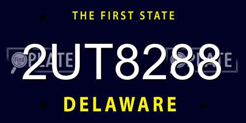 2UT8288 Delaware License Plate