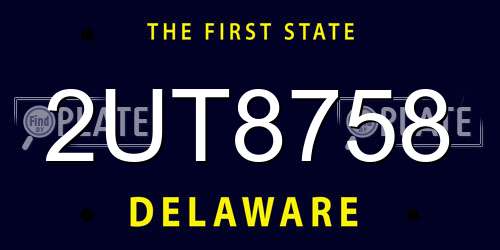 2UT8758 Delaware License Plate