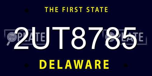 2UT8785 Delaware License Plate