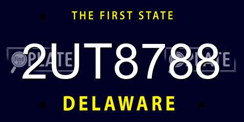 2UT8788 Delaware License Plate