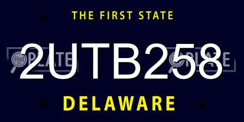 2UTB258 Delaware License Plate