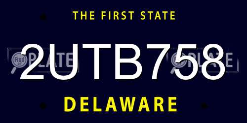 2UTB758 Delaware License Plate