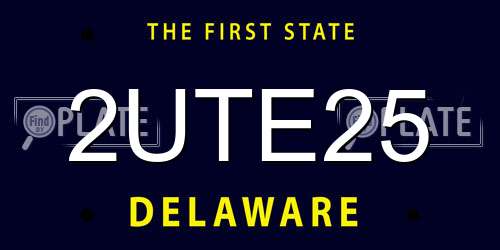 2UTE25 Delaware License Plate