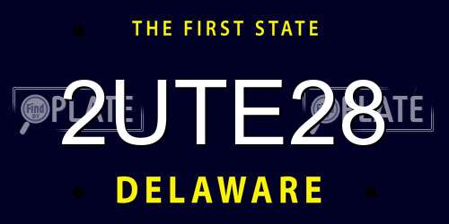 2UTE28 Delaware License Plate