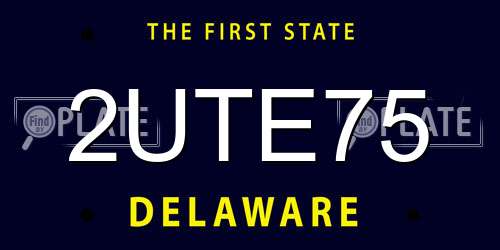 2UTE75 Delaware License Plate