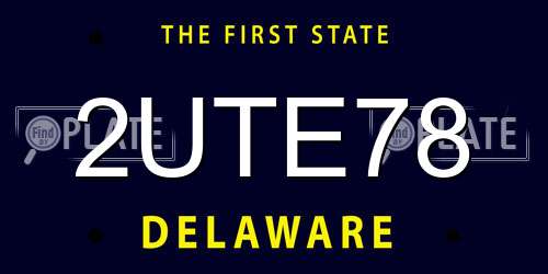 2UTE78 Delaware License Plate