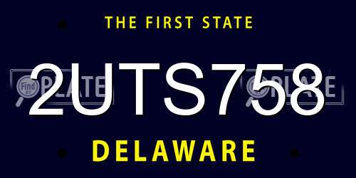 2UTS758 Delaware License Plate